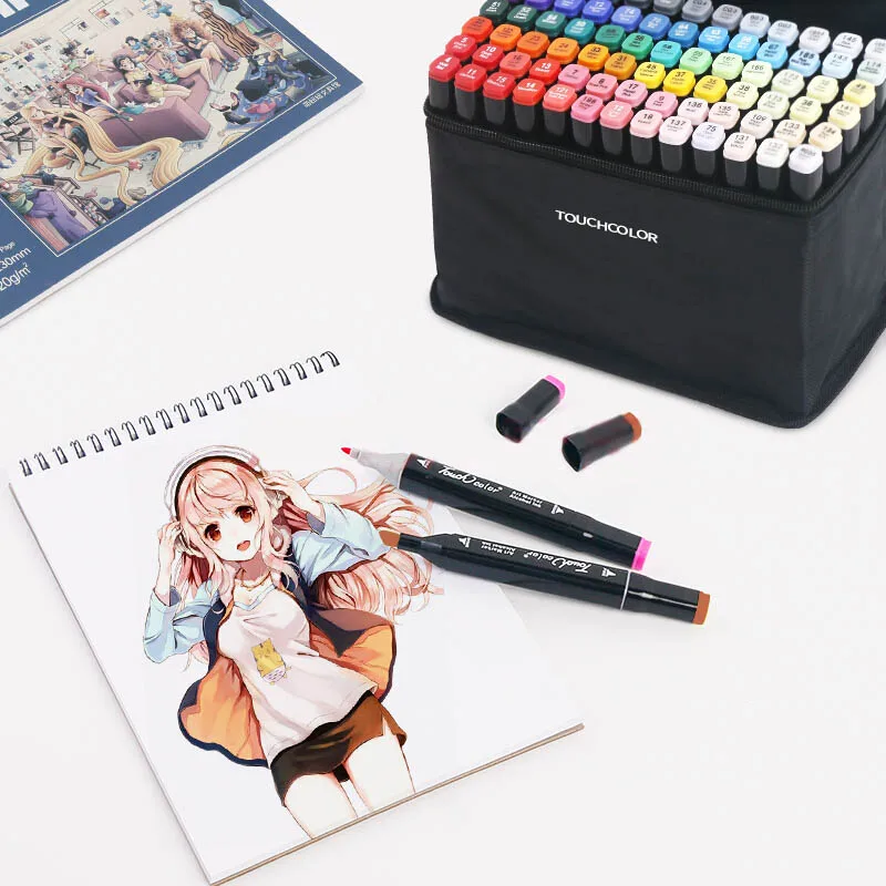 Dual Tips Design Permanent Colorful Art Paint Marker Pen Set 30 36 40 48 Colors for students and beginners