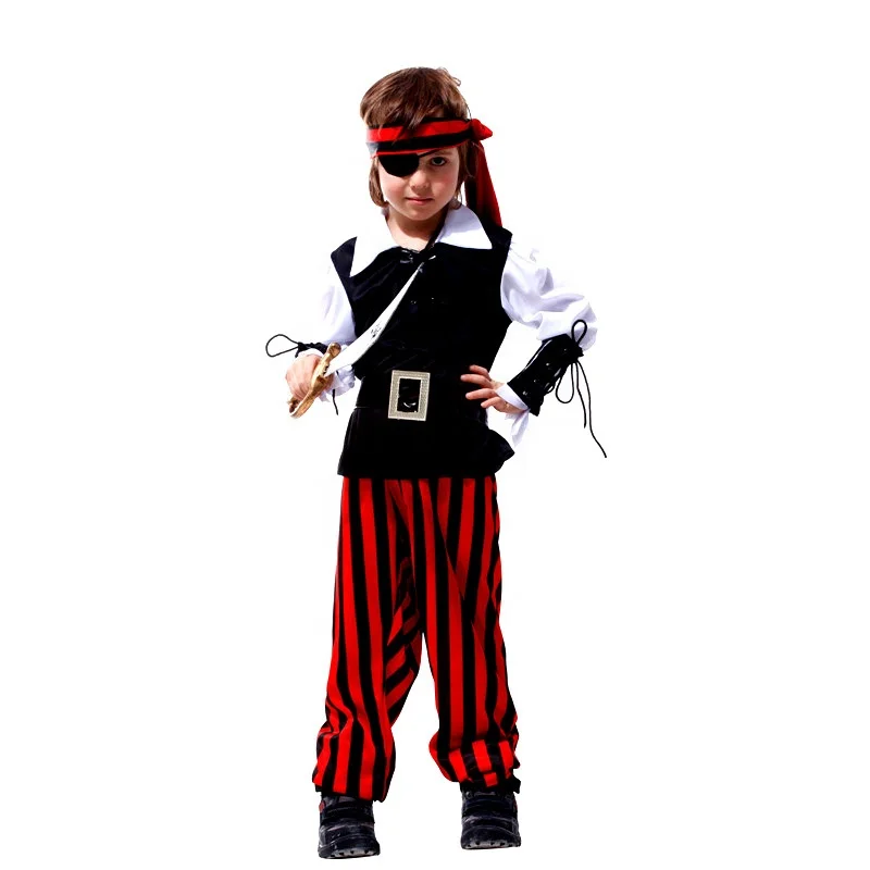 Boy Pirate Dress Up Halloween Costume Masquerade Cosplay Role Play Party Outfit