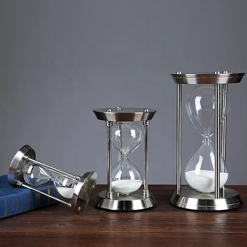 home wine cabinet porch gift ornaments European minimalist geometric metal timer hourglass