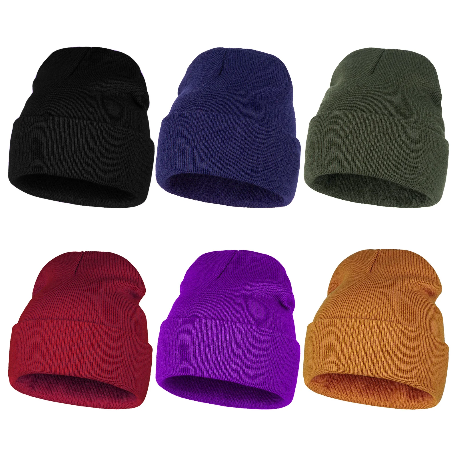 Custom 1pcs Skin Friendly 100% Cotton Rib Knit Cuffed Roll up Edge Beanie Hats for Men and Women
