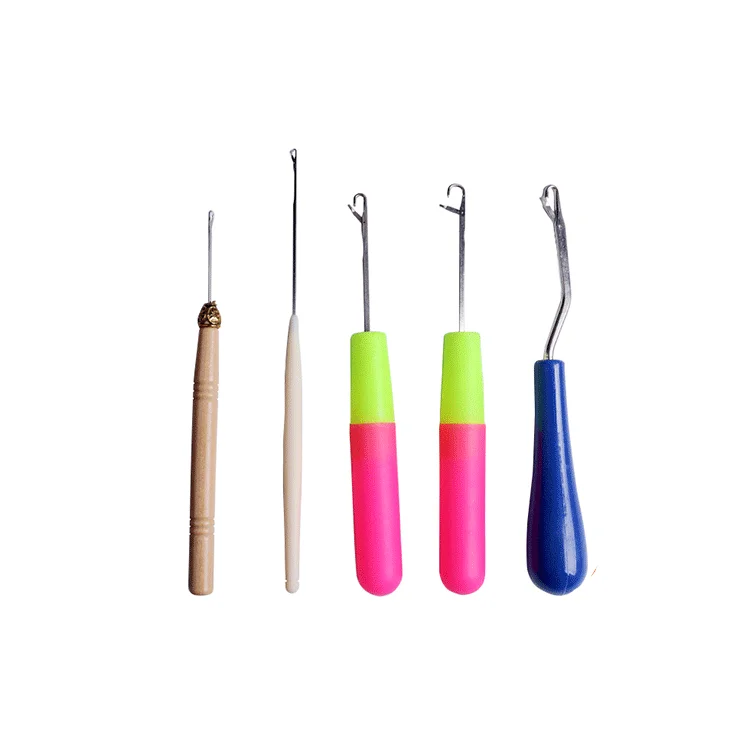 Cheaper factory OEM ODM 1-3 Hooks Style Dreadlocks Needle Natural Bamboo Crochet Needles Hair Weaving Tool for Braid