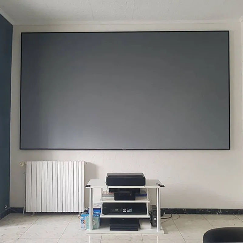 
FREE SHIPPING 100inch 16:9 HDTV 8K 4K 3D Tension-Mounted short Throw Ambient Light Rejecting Fixed Frame Projection Screen 