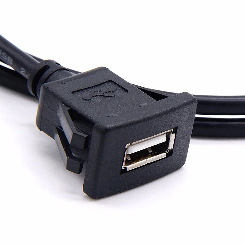1meter USB single port Square 2.0 male to female  data cable USB Car Front Panel  Mount cable