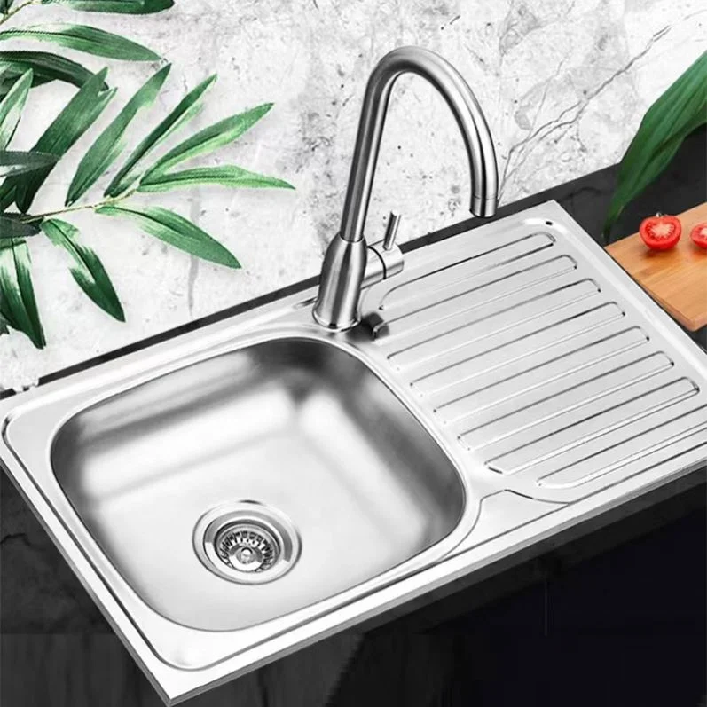 Оптовая продажа индивидуальный логотип цельный рисунок кухонная раковина ручной работы 304 с дренажной доской