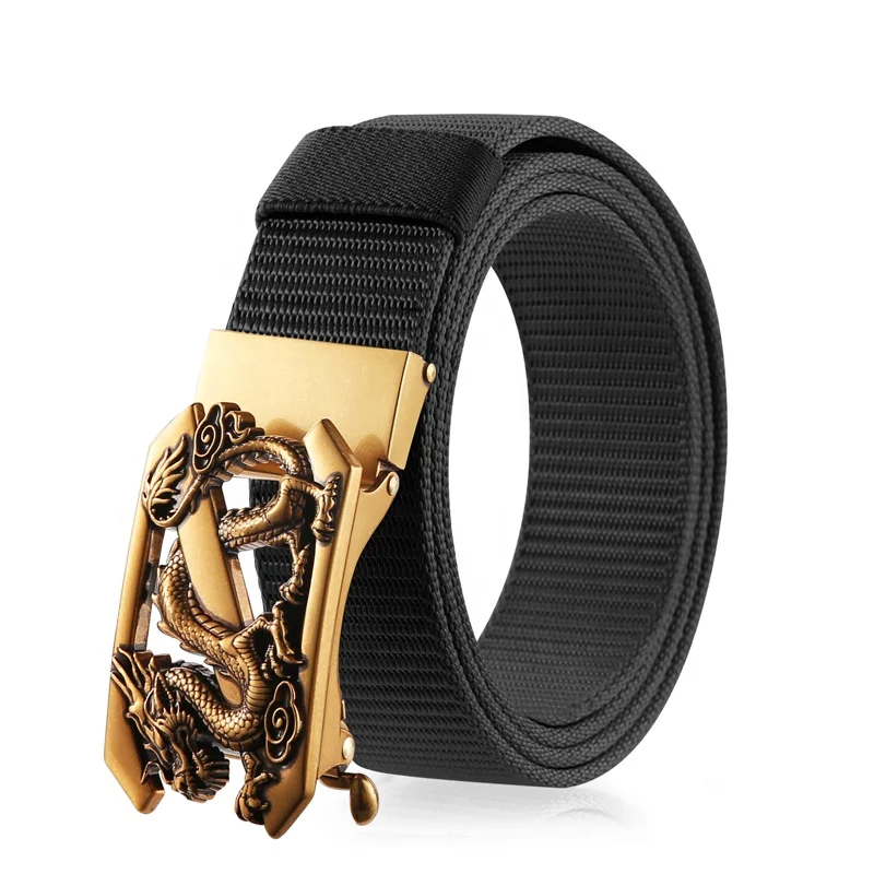 
193503 DaPai 2021 New Braided Strap Belt Adjustable Automatic Alloy Buckle Nylon Men Belt 
