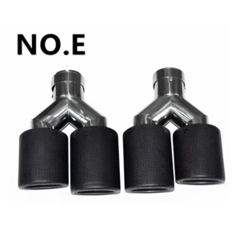 Car Carbon Fiber Matte Muffler Tip Y Shape Double Exit Exhaust Pipe Mufflers Nozzle Decoration Universal Stainless For AK 2pcs