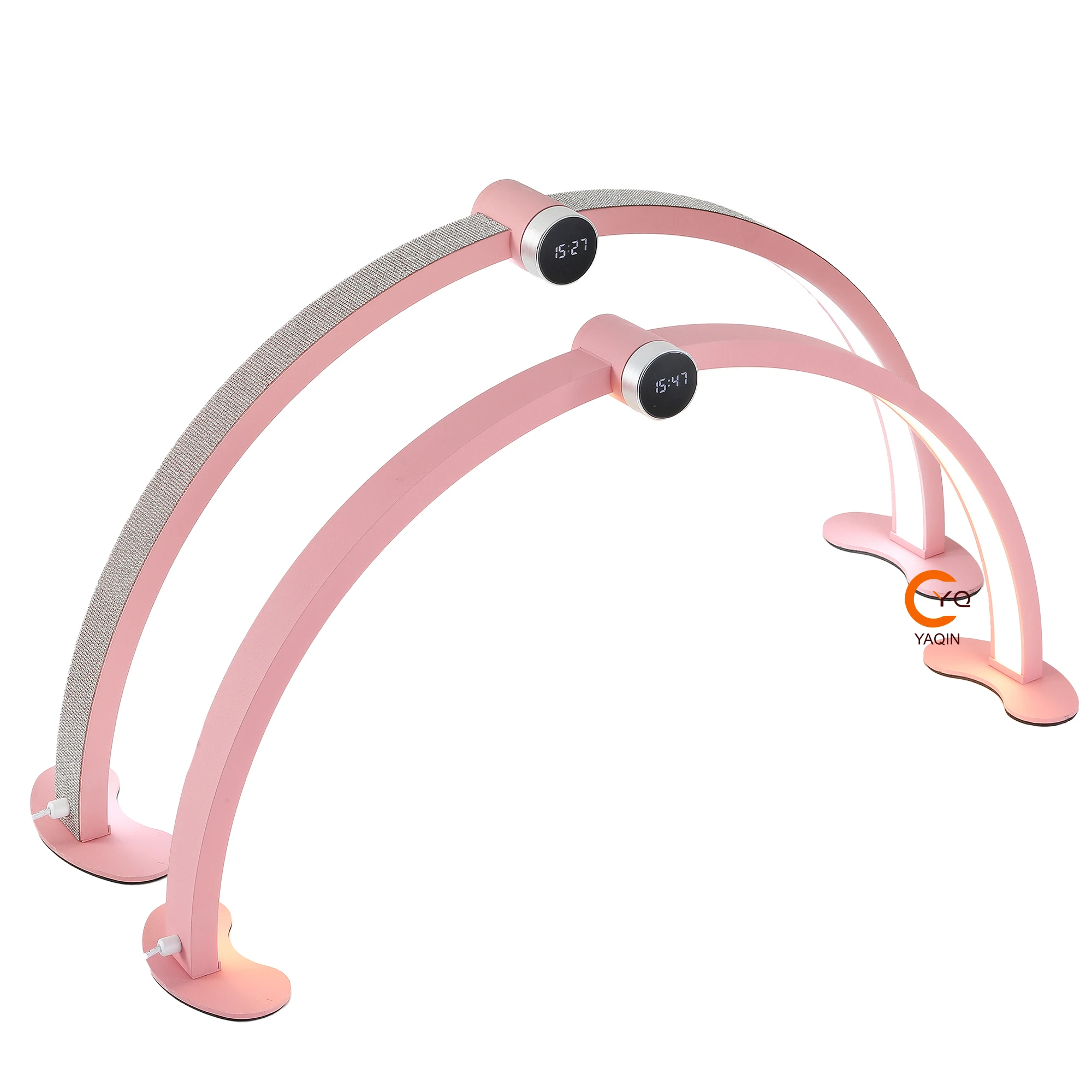 Middle Knob Switch Rhinestone Half Moon Nail Lamp Professional Customize Logo Gel Lamp Desk Display Screen Led Table Lamp