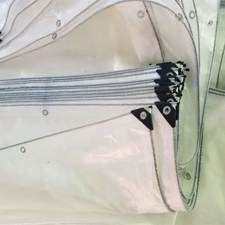 210gsm PE Transparent Leno Mesh Fabric Tarpaulin in clear Color