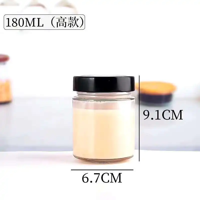 Cheap price Multiple Sizes Glass Honey Jar with black metal lids