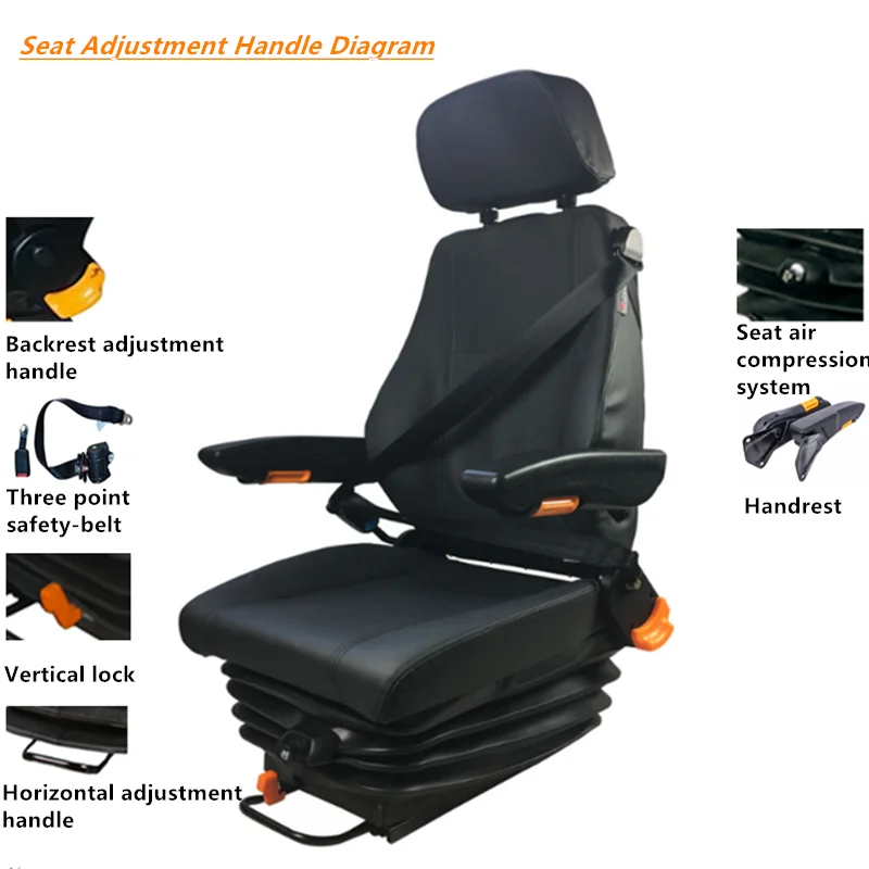 Cat Dump Truck Seat Mining Truck Driver Seat 24v Wheel Loader Driver Seating With 360 Rotation Construction Seating