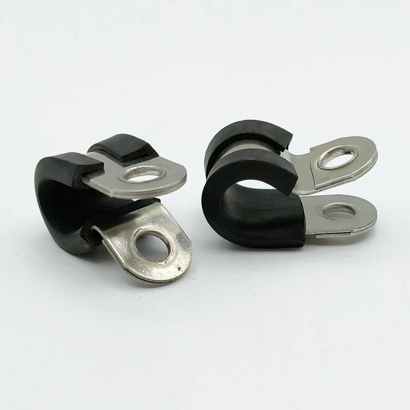 Conduit Stainless Steel Pipe Clips Plastic EPDM Rubber Lined R Hose Clamp Hanging Clamp with Rubber P-Clip