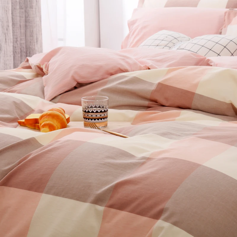 Adult Age Group bed cover sheet hot selling 100% cotton king bed sheet set Stripes Pattern single duvet cover for home use