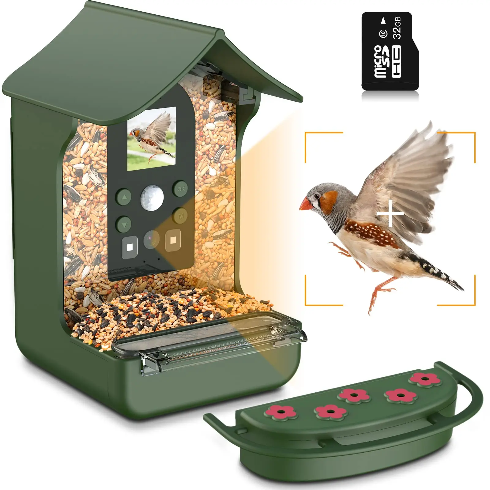 Wholesale rechargeable night vision smart bird feeder camera window squirre humming automatic bird feeder