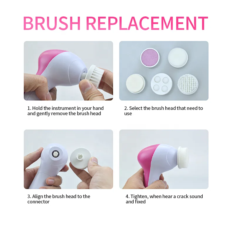 5 in 1 multi function beauty machine facial brush cleanser facial cleansing brush anti-aging SPA  Massager
