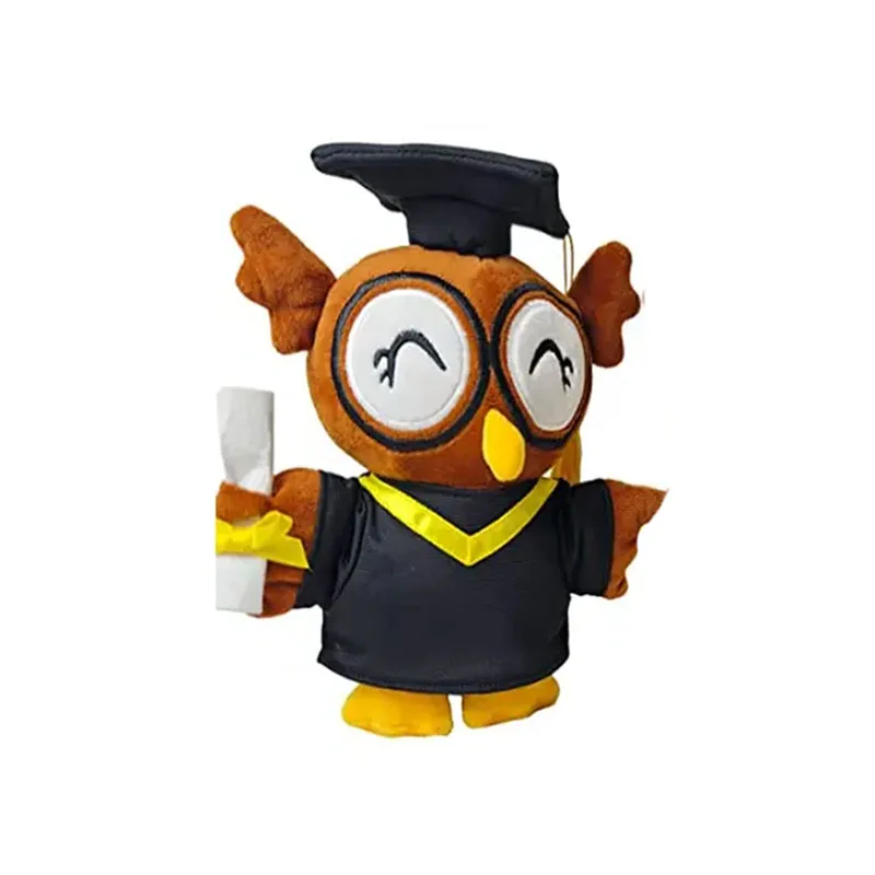 Graduation Plush Stuffed Animal Owl with Graduation hat  Diploma Gift in Graduation Dress