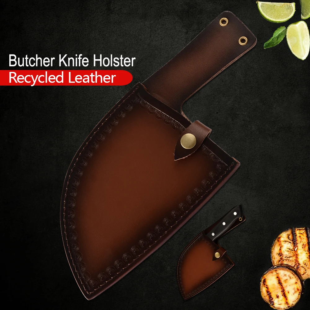 2019 New Design Outdoor Camping Handmade Forged Knives Pouch Cover Butcher Knife Sheath for Slaughter Broad Cleaver