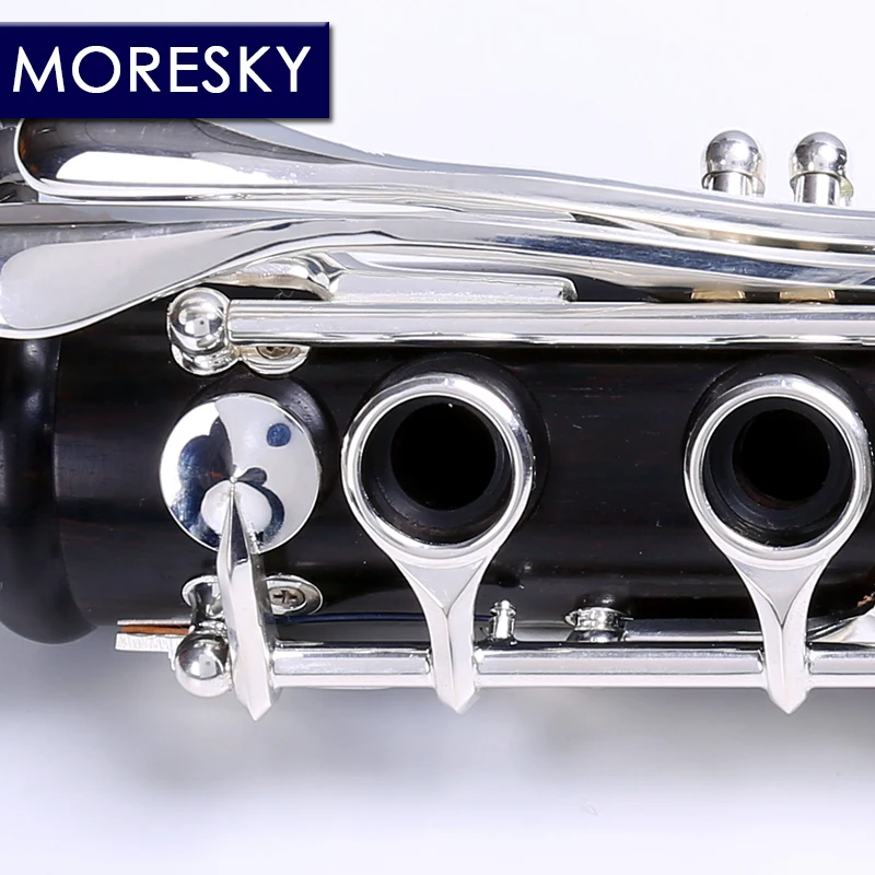 MORESKY Профессиональный эбеновый кларнет Bb тон 17/18 клавиш посеребренный гренадилла твердая древесина Sib Klarnet M9