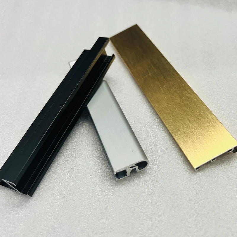 bending round square wall mounted picture photo mirror frame brush gold color extrusion aluminum profile