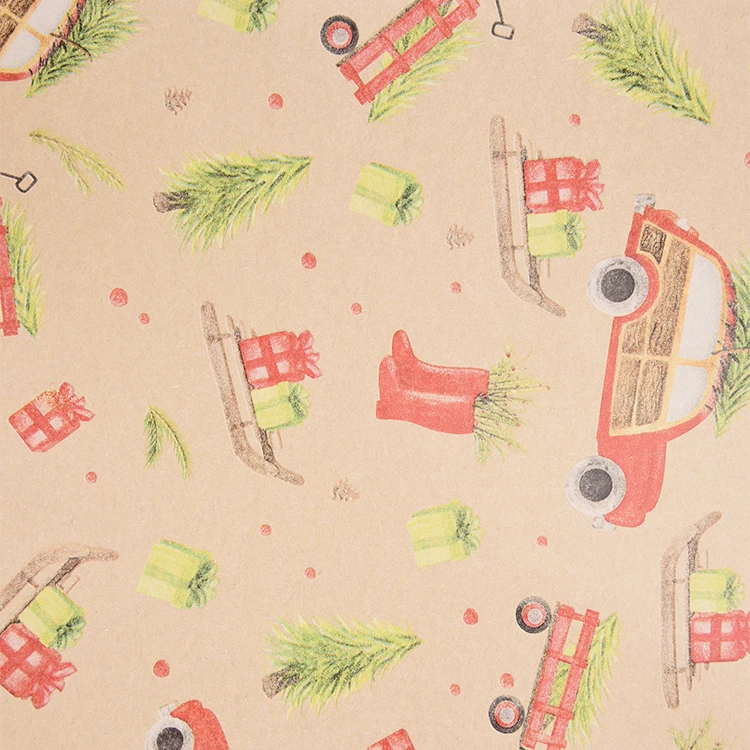 
Christmas Gift Wrapping Papers Christmas Tree Wreath Elk Pattern Kraft Papers New Year Christmas Home Decor 