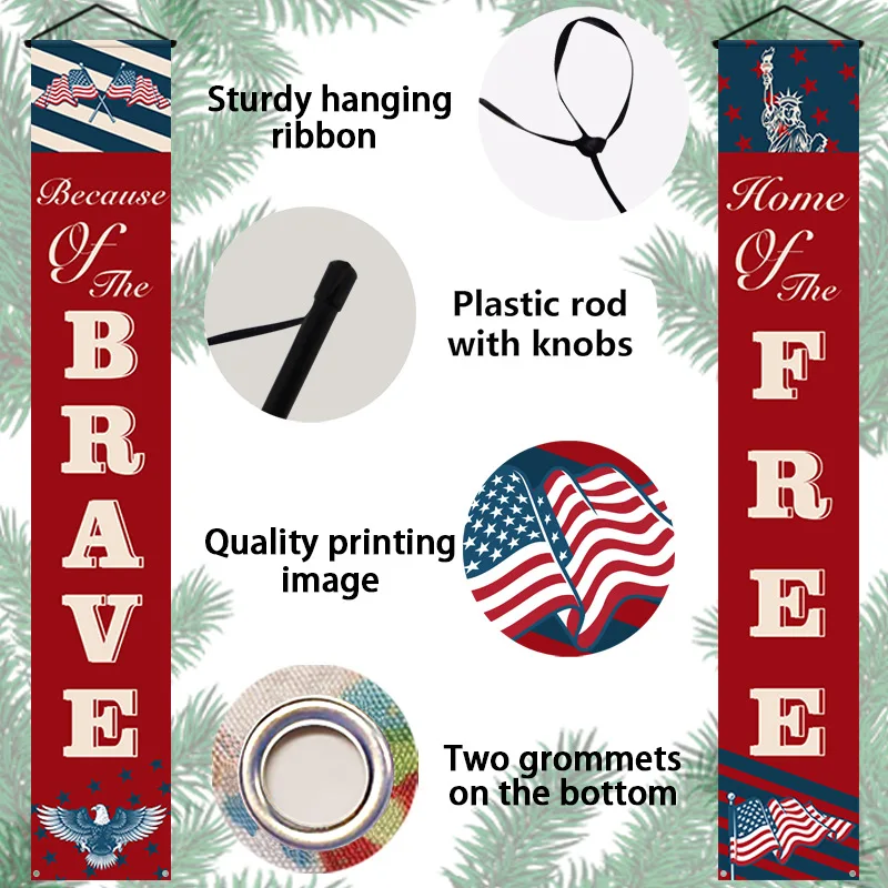 New Independence Day Couplet Flag American Creative Decoration Wall Stickers Door Curtains Hanging Cloth