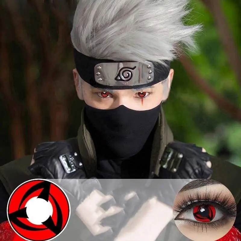 Cosplay Crazy Halloween Yearly Color Lens Mangekyo D3 Contact Lenses Sharingan