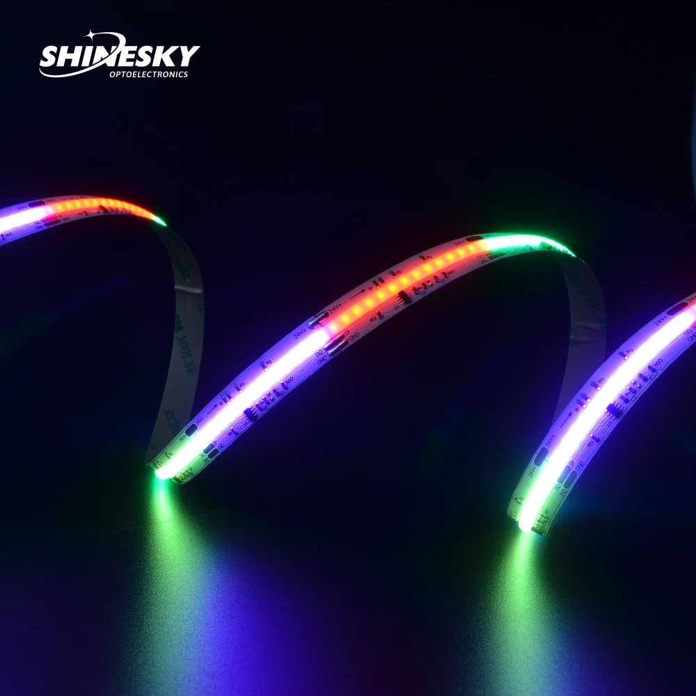 Magic Digital COB Strip Pixel Editable RGBIC LED Strip for Bar KTV Hotel lighting flexible DC24V 840 LED/S RGB cob led strip