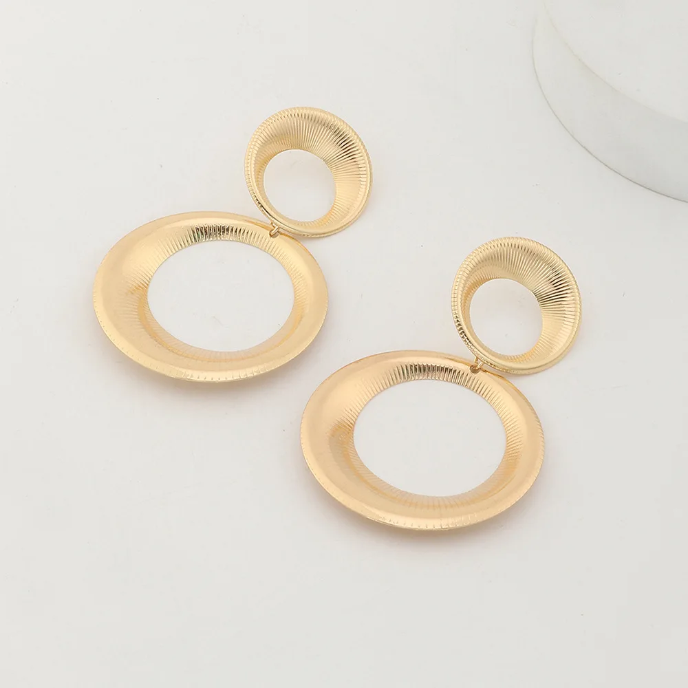 Other Fine Fashion Jewelry Female Creative Trendy Alloy Drop Hoop Gold Plated Large Earring