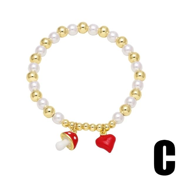 Enamel strawberry/turtle red hoop earrings gold plated CZ micro paved cherry/star/heart bracelet jewelry wholesale