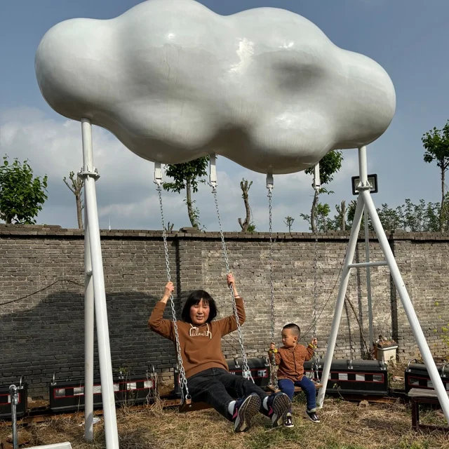 Outdoor Interactive Leisure Network Popular Square Area Camping Glowing Clouds Rainbows with Swings Amusement Park Facilities