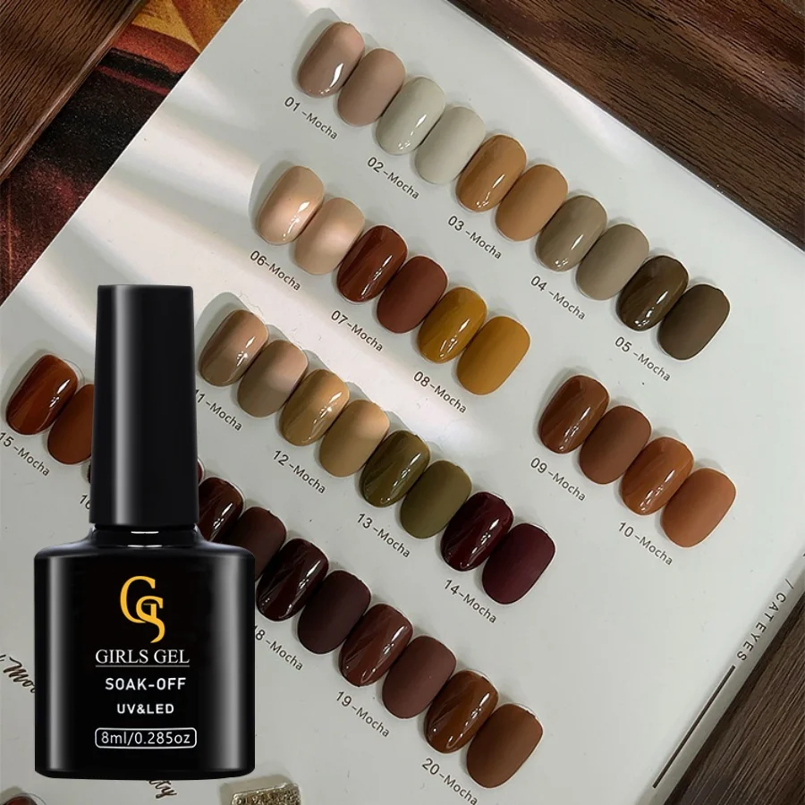 GS Girlsgel Private Label стеклянная бутылка полуперманентес Esmalte En гель лак Пользовательский логотип УФ гель лак набор