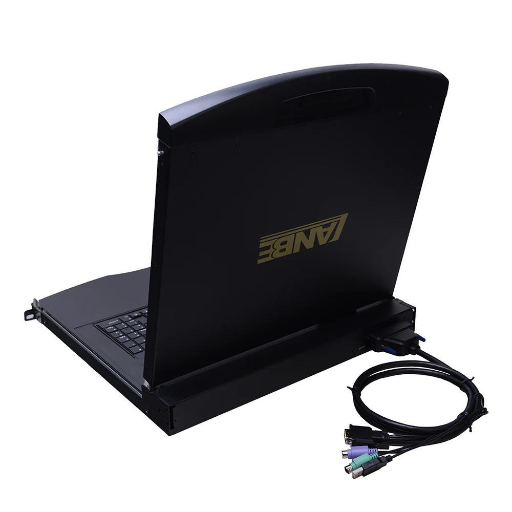 Support 1080P Plastic Housing Front USB Design 1 Port 19 Inch Singlerial LCD KVM Console