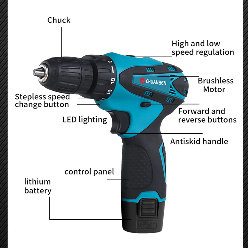 Factory Direct Sales Can Customize 10mm 12V Hand Drill Sets High-quality Electric Drills for Household and Industrial Use