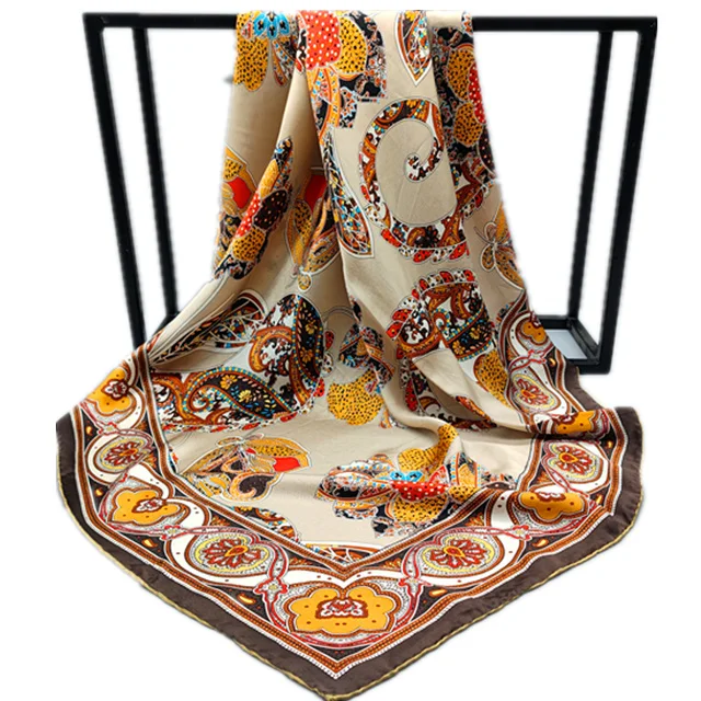100% Silk Scarves Satin Twill Big Size Custom Scarf Design 100 Silk Scarf Square for Women