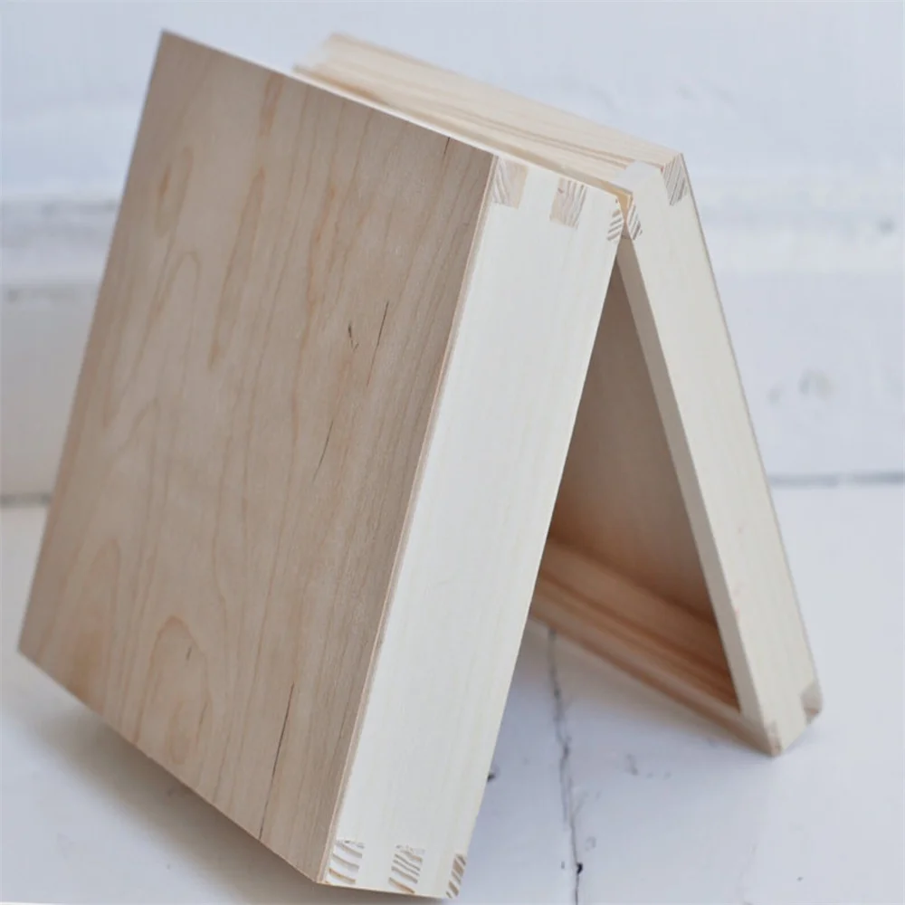 Factory Wholesale Storage Keepsake Photo Engravable Hinges Gift Handmade Small Personalized Unfinished Wooden Box