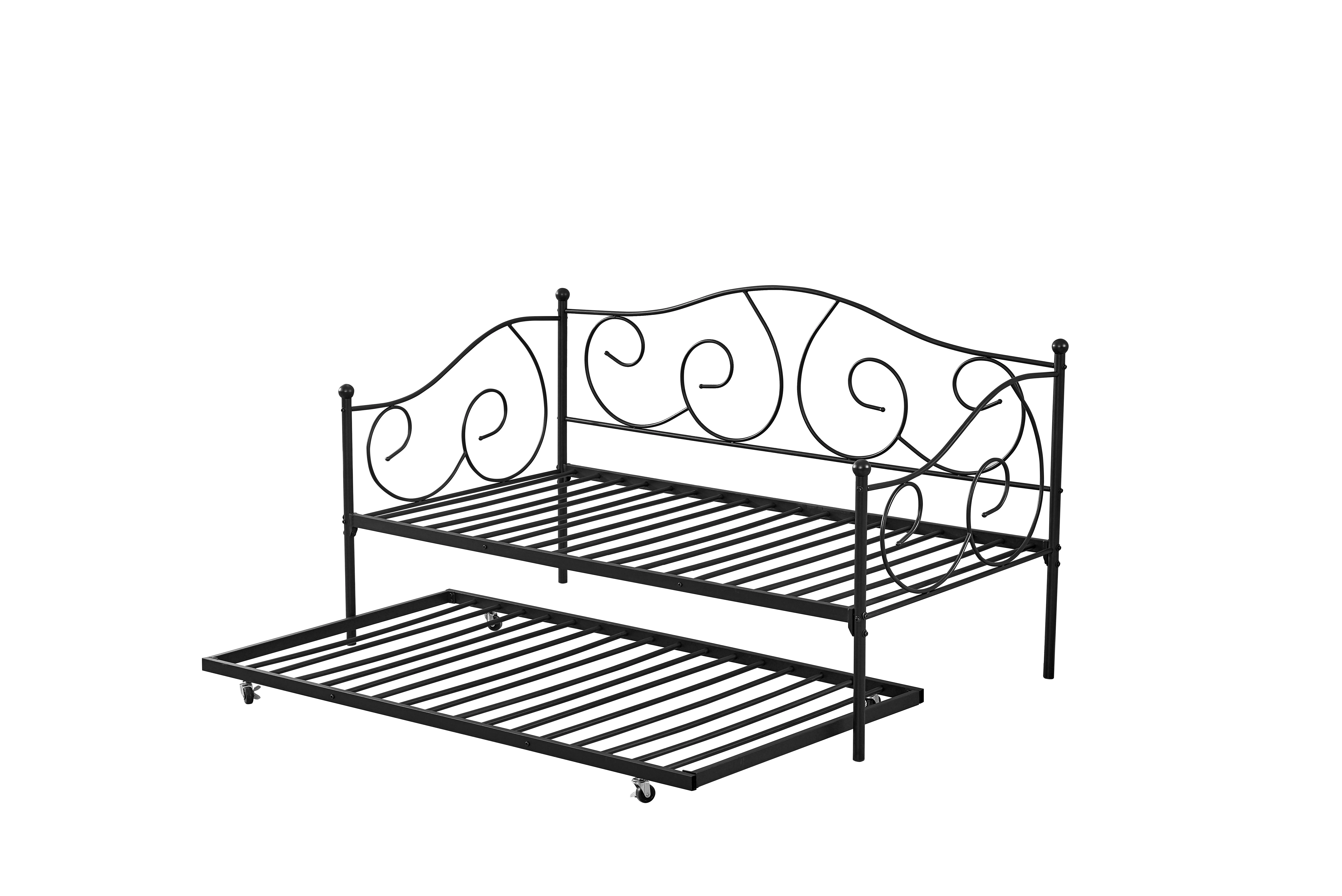 Modern Metal Bed Wrought Iron Sofa Bed Steel Bed with Trundle