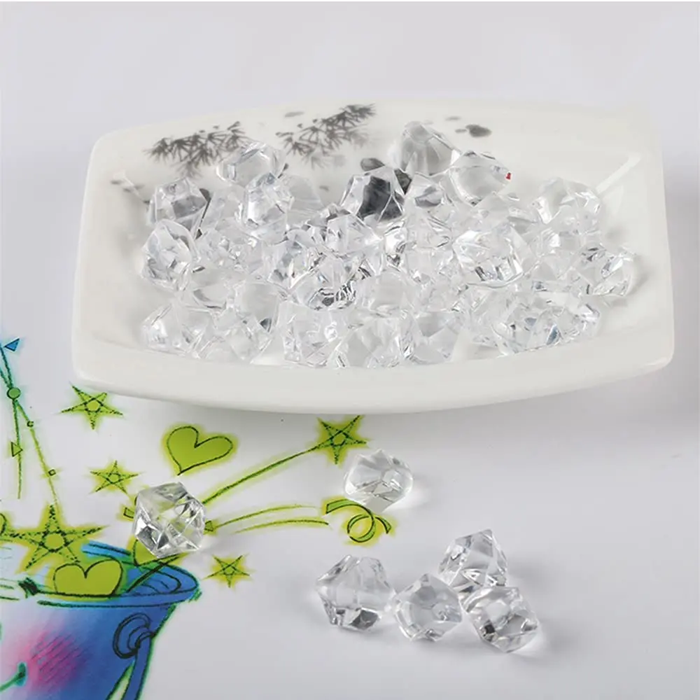 DIY Plastic Gems Ice Rock Diamond fake crushed Clear Fake Crystals colored acrylic ice cube fake ice for tumbler