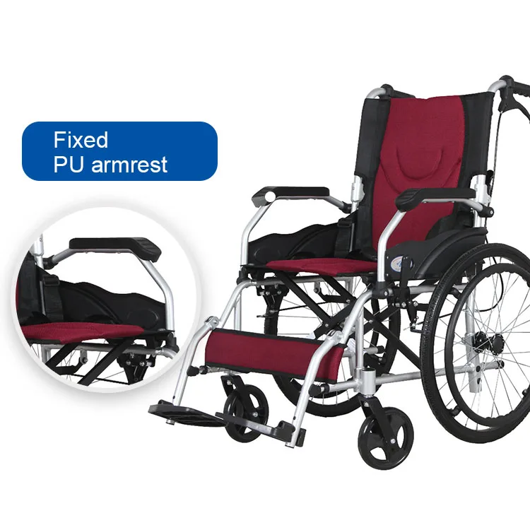 
Silver Liquid Coating Light Weight Aluminum Wheelchair With Foldable Backest 