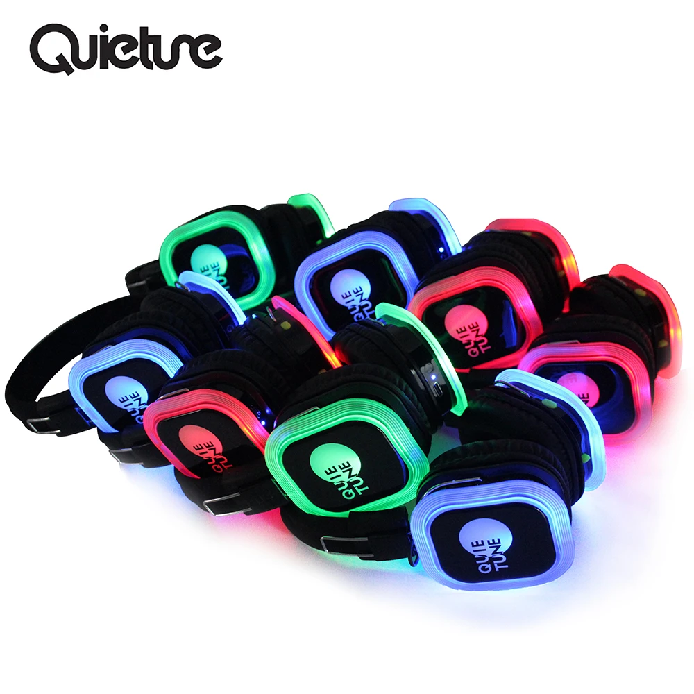 High Fidelity Sound Quality F39 HIFI Silent Disco Headphones for Parties with more Channels and Led Light in 500M Range