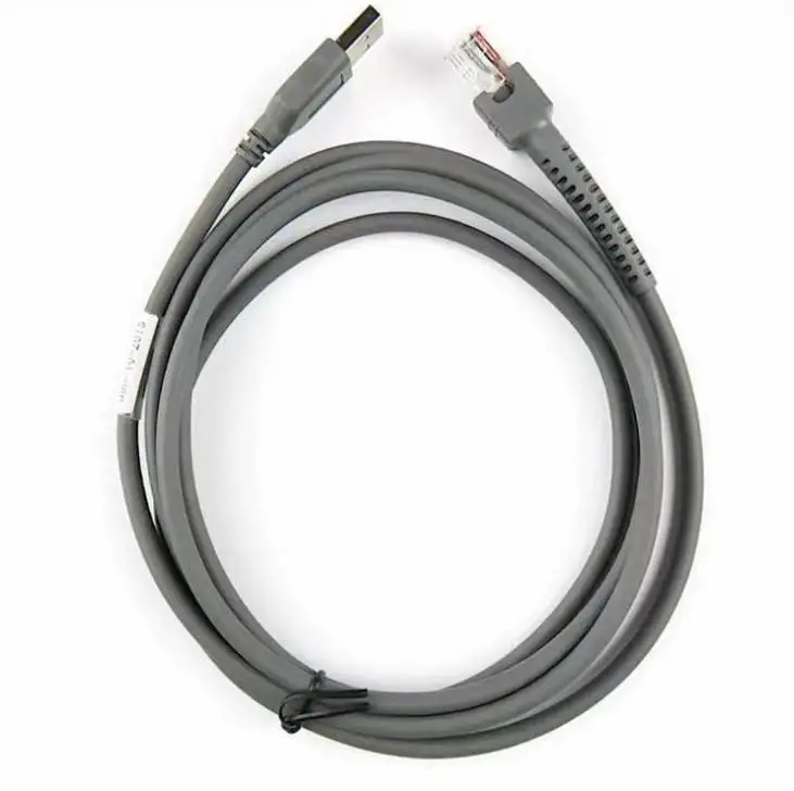 Customization Stocked OEM 2M Flexible Gray LS2208 USB To Rj45 Barcode Scanner Cable