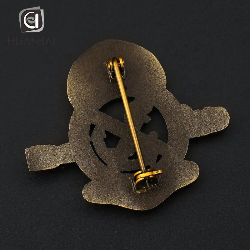 custom antique gold metal enamel logo Italy anchor badge lapel pin