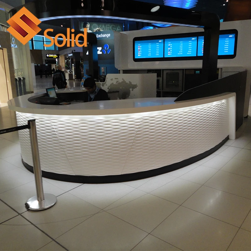 LED commercial bar sale disco furniture solid surface round bar counter