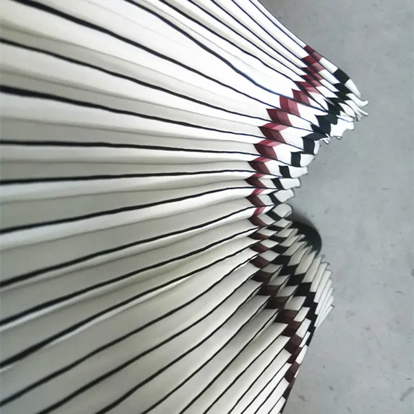 Stripes pleated skirts fabric by Italian pleating machine