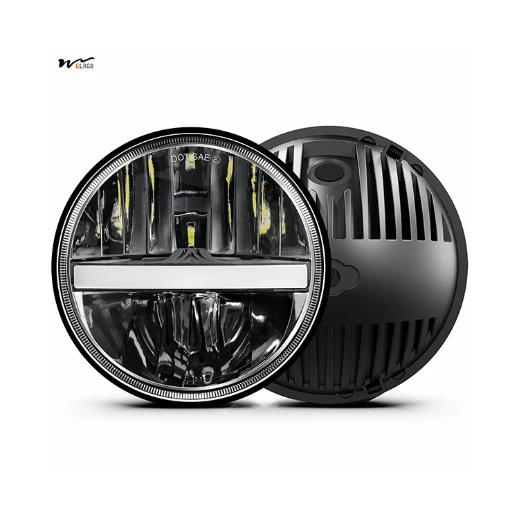 7 Inch LED Headlight Round Led Headlight Reflector 7' Headlight with Amber Turn Signal White Hi/lo Beam Light