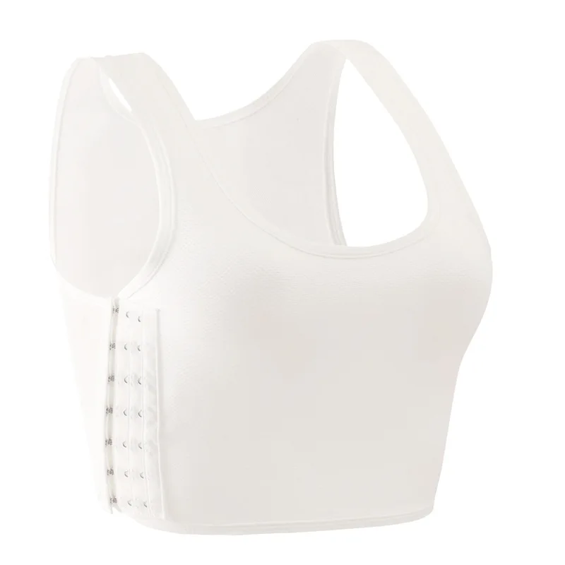 Women Breathable Chest Breast Binder Side Buckle Short Vest Tops Chest Binder Underwear Tank Tops Wireless Chest