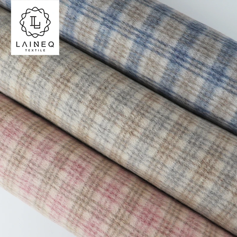 
fashionable double sided check/herringbone wool alpaca overcoat fabric 