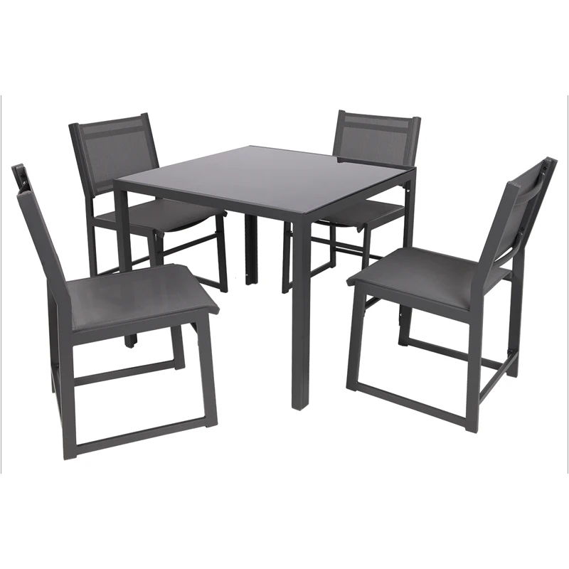 Indoor Furniture Dining Table Square Shape Table Tempered Glass Table