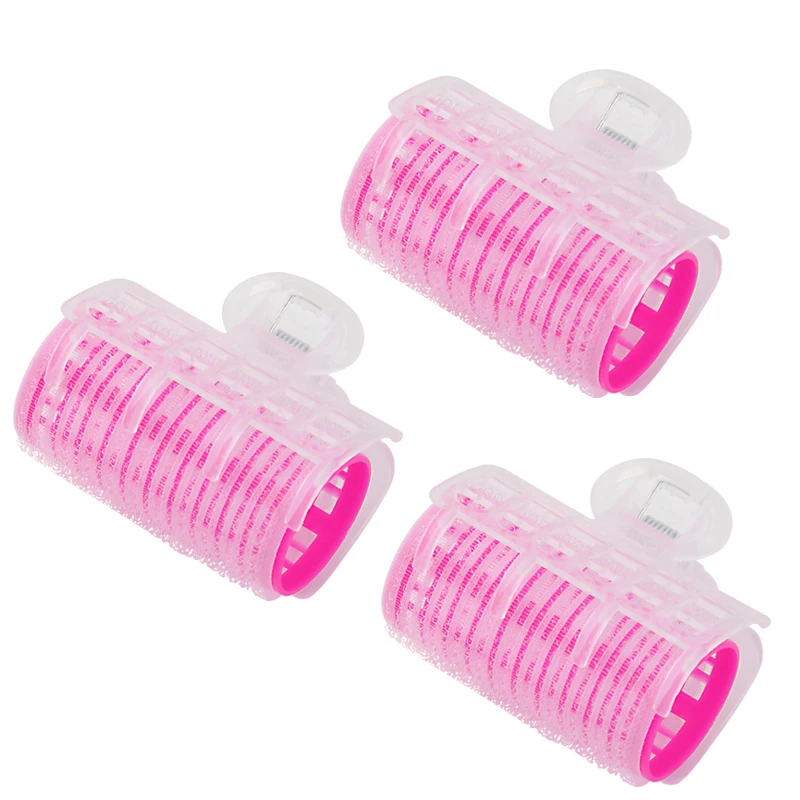 Лидер продаж, розовые бигуди для парикмахерской, бигуди, пластиковые бигуди с зажимом