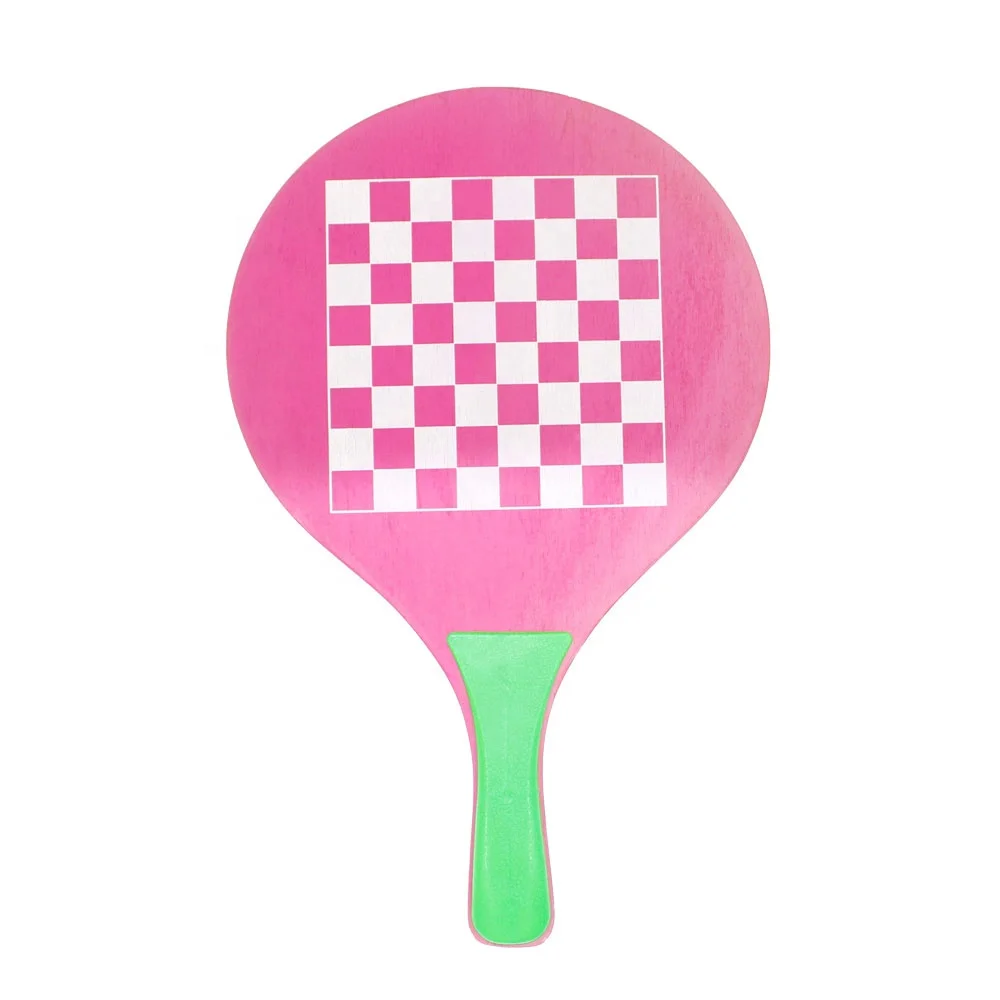 Customized pattern high-quality factory beach rackets wooden paddle racket, AB Pink beach rackets