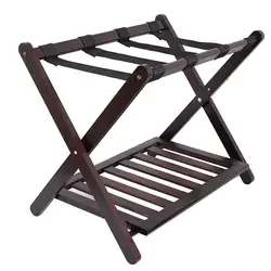 Складная конструкция, Стабильный Прочный Повседневный бамбуковый багажный Стеллаж с полкой для обуви для дома, гостиницы