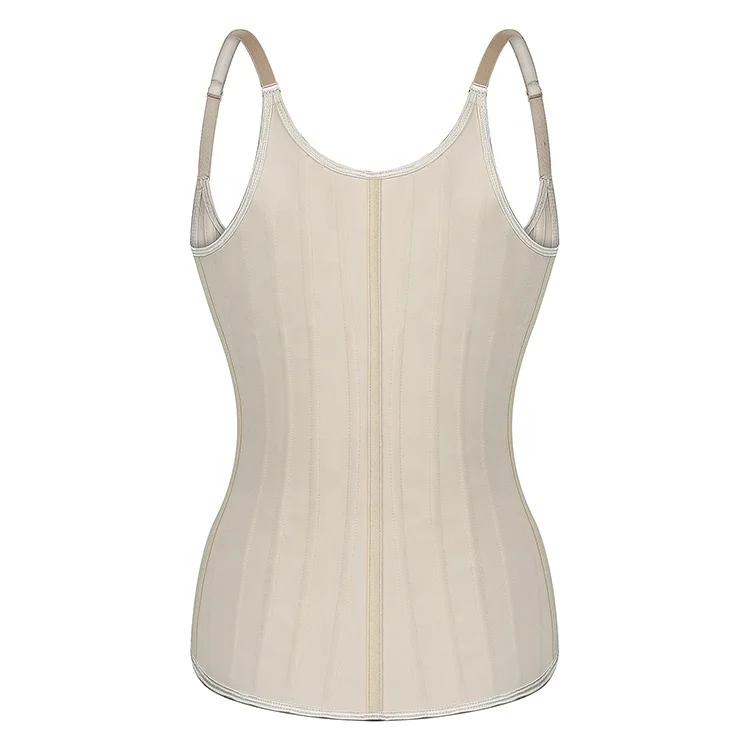 
7008 Wholesale Slimming Latex Corset 25 Steel Bone Vest Waist Trainer Latex with Hooks 